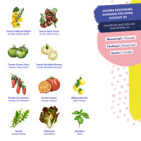 Tomatoes & Friends - 10 open pollinated Tomato & Herb varieties - colourful & delicious - Beginner seed kit <ai>